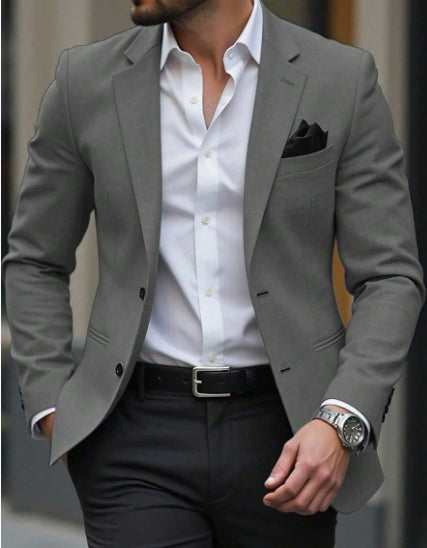 Men's Casual Light Business Suit Jacket – Slim Fit, 2 Colors, S–XXL