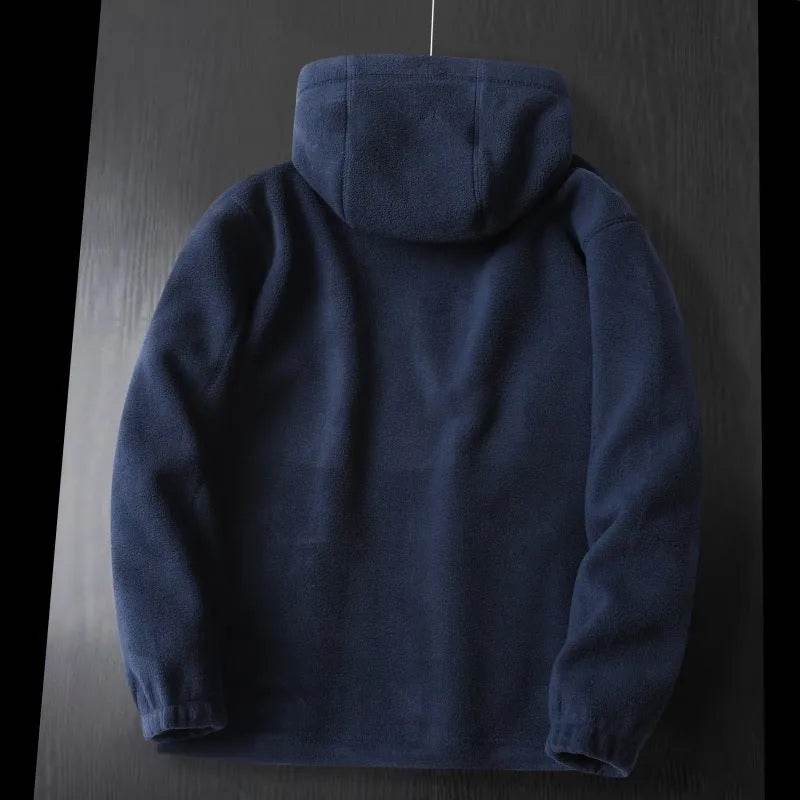 Fleece Hoodie – Warm Zipper Pocket Amekaji Style Hooded Jacket