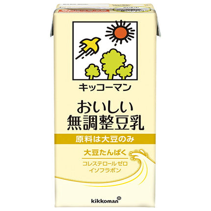 Kikkoman Delicious Unsweetened Soy Milk 1000ml Carton x 12 (6 x 2) [Ships from Japan]