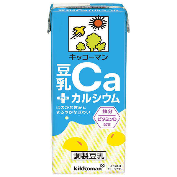 Kikkoman Soy Milk + Calcium 200ml paper pack x 18 bottles [shipped in Japan]