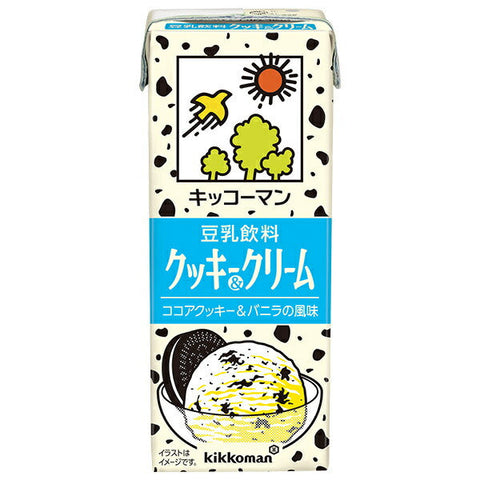 Kikkoman Soy Milk Cookies & Cream 200ml Paper Pack x 18 