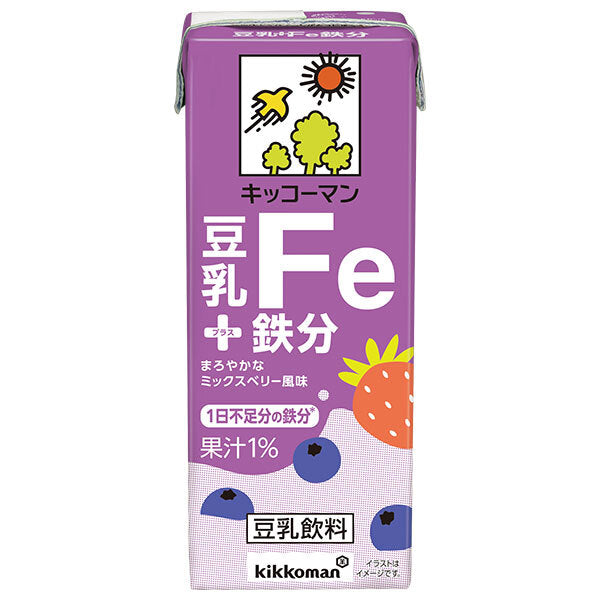 Kikkoman Soy Milk + Iron 200ml paper pack x 18 bottles [shipped in Japan]