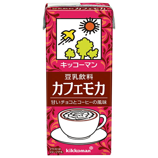 Boisson à base de soja café moka Kikkoman, 200 ml, 18 cartons de 200 ml.