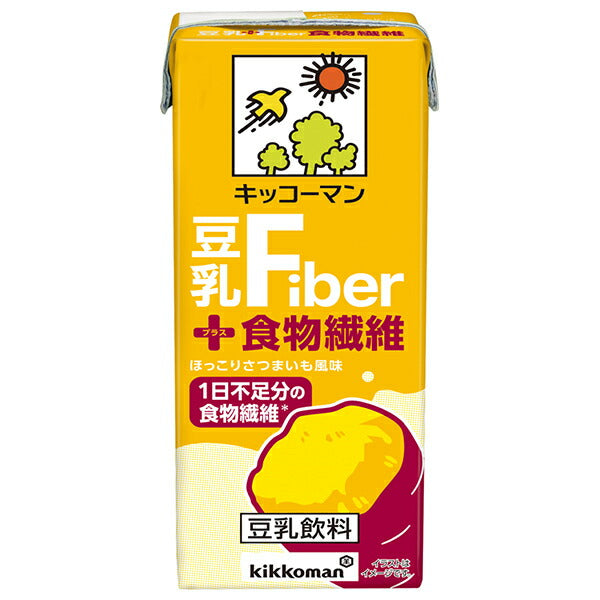 Kikkoman Soy Milk + Dietary Fiber 200ml paper pack x 18 bottles [shipped in Japan]