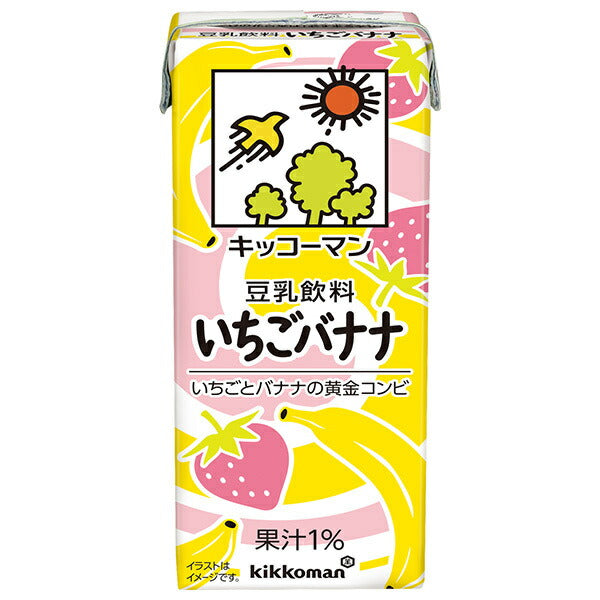 Kikkoman Soy Milk Beverage Strawberry Banana 200ml paper pack x 18 bottles [shipped in Japan]