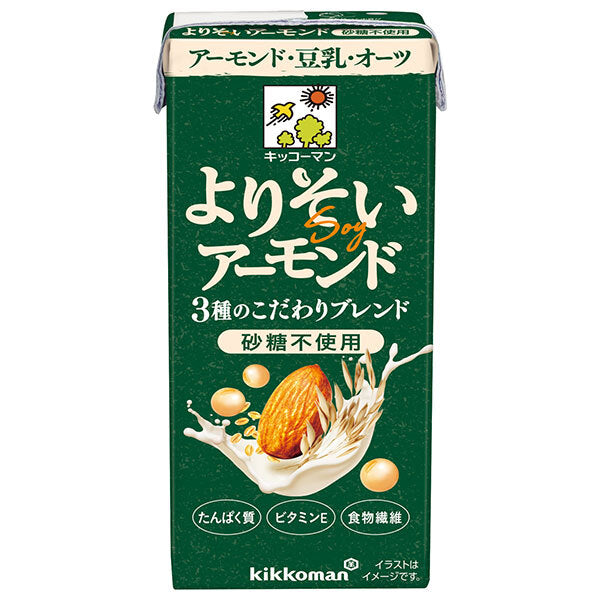 キッコーマン よりそいアーモンド 砂糖不使用 200ml紙パック×18本入【日本出荷】
