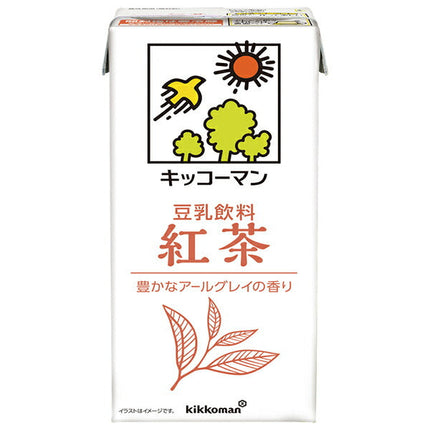 Kikkoman soy milk drink black tea 1000ml paper carton x 12 (6 x 2) bottles 