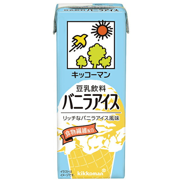 Kikkoman Soy Milk Beverage Vanilla Ice 200ml paper pack x 18 bottles [shipped in Japan]