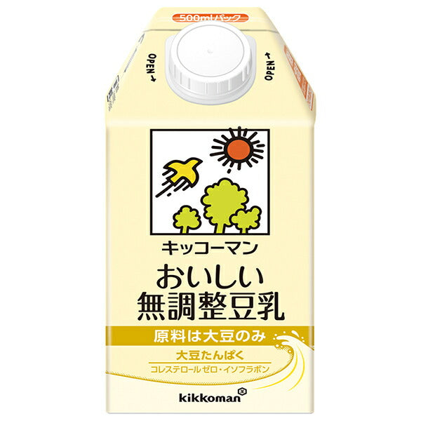 キッコーマン おいしい無調整豆乳 500ml紙パック×12本入【日本出荷】