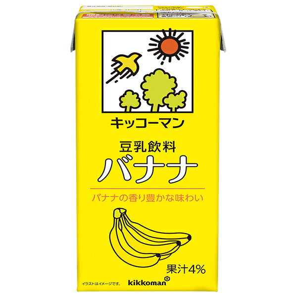 Kikkoman Soy Milk Drink Banana 1000ml Carton x 12 (6 x 2) [Ships from Japan]