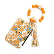 Women's Flora Print Tassel Leather Card Holder Wallet