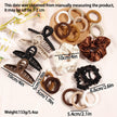 Coffee Series Hair Barrette Combination Set – Plastic Resin Hair Clips for Women
