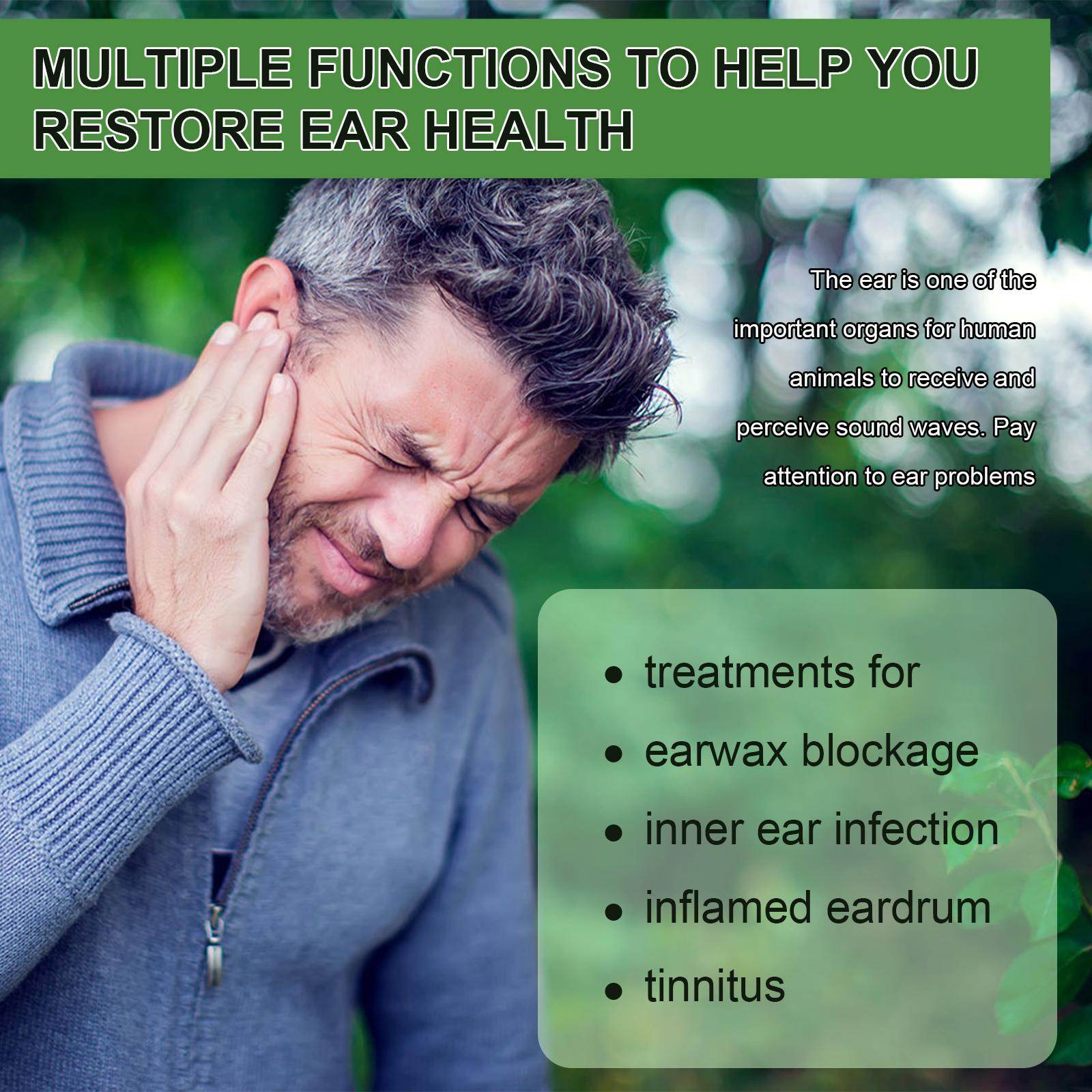 Erlebao Ear Soothing Health Care Ear Drops, Relieve Inner Ear Blockage And Tinnitus Discomfort