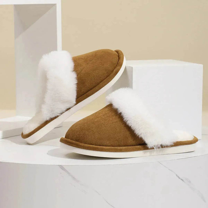 Winter Warm Plush Slippers for Women and Men, Non-Slip Fuzzy House Shoes