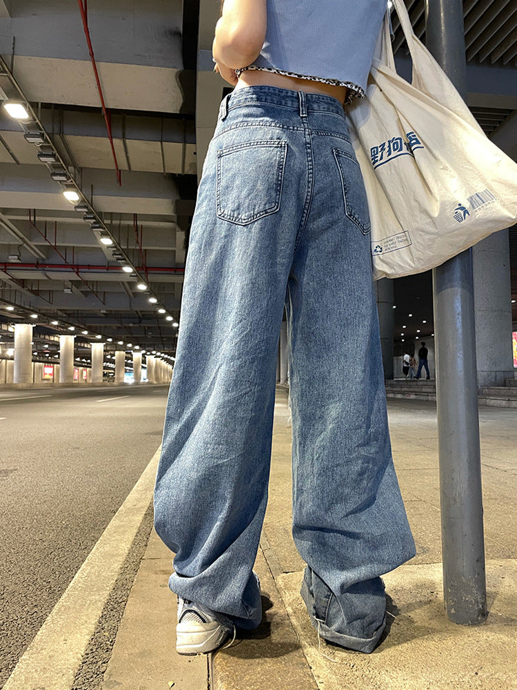 Women's High Waist Wide Leg Denim Jeans – Slim Mopping Flare Trousers Canada USA (S–2XL)