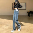 Wide Leg Jeans – High Waist Retro Blue Cotton Pants