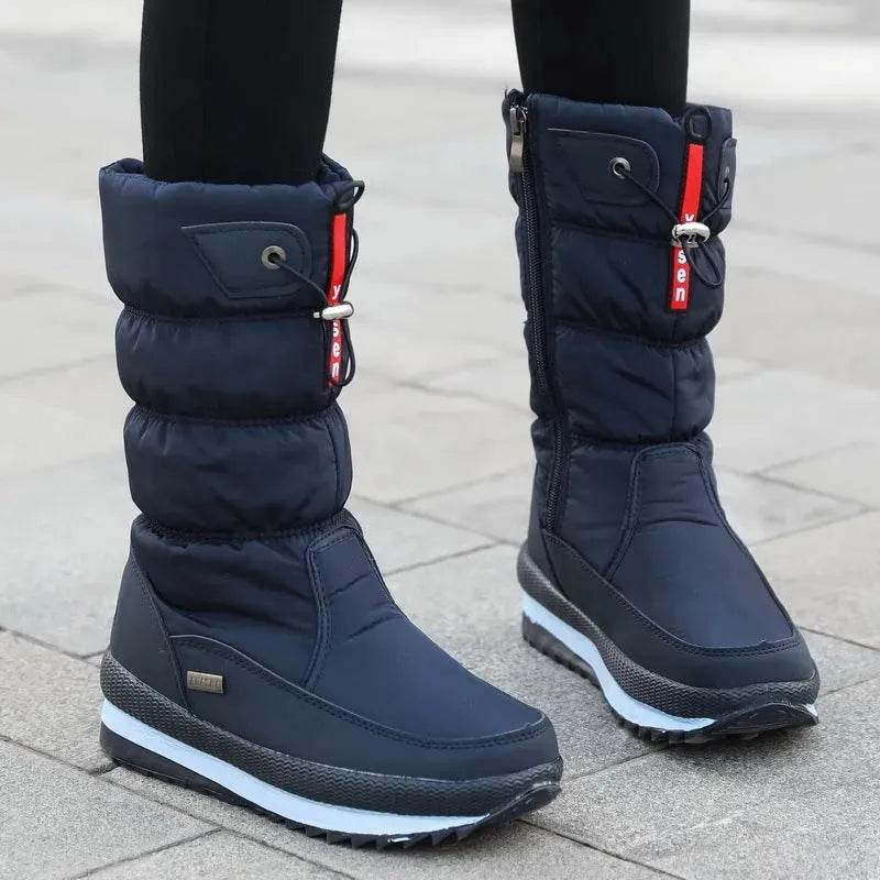 Winter boots New Plus Velvet Thick Cotton Shoes Thermal Middle Tube Waterproof Non-slip Boots
