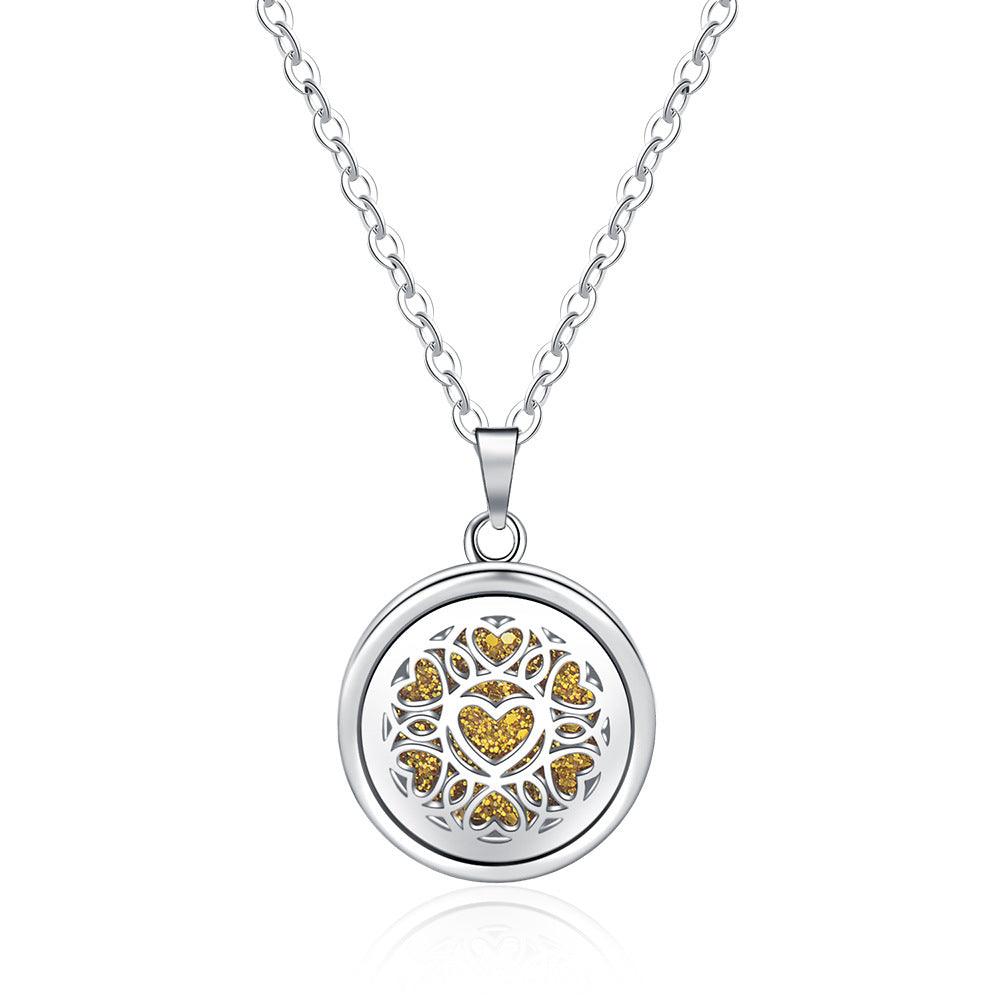 Open Round Hollow Perfume Box Necklace