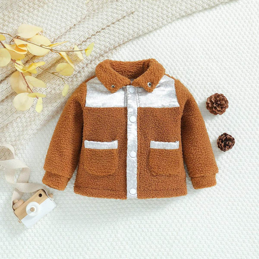 Children's New Zipper Cute Polar Sherpa Fleece Winter Jacket Kids