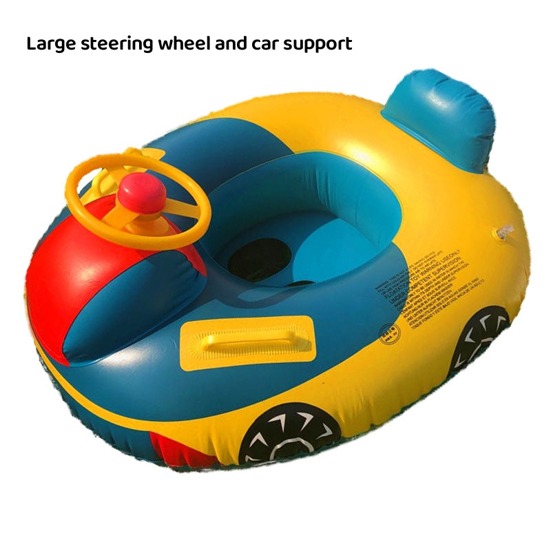 Large Thickened Car Boat Swimming Ring with Canopy | Kids Inflatable Pool Float Canada