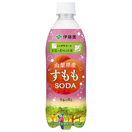 伊藤園 ニッポンエール 山梨県産すももソーダ 480mlペットボトル×24本入【日本出荷】