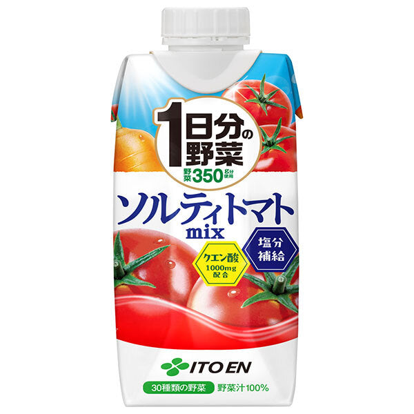 伊藤園 紙蓋1日分の野菜 ソルティトマト 330ml紙パック×12本入【日本出荷】