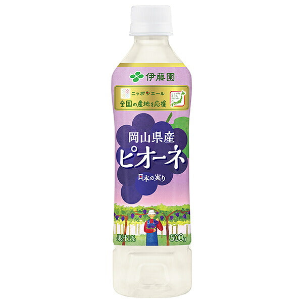 伊藤園 ニッポンエール 岡山県産 ピオーネ 500gペットボトル×24本入【日本出荷】