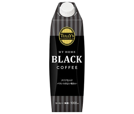 ITOEN TULLY'S COFFEE Black 1L paper pack x 6 bottles