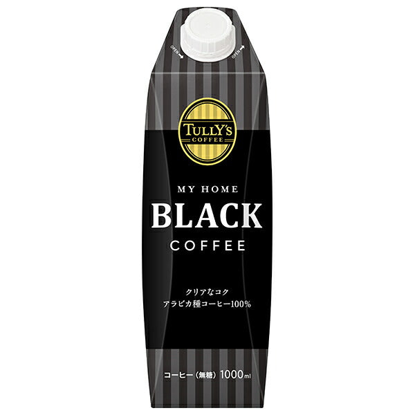 Itoen Tully's Coffee Black 1L paper pack x 6 pieces [shipped in Japan]