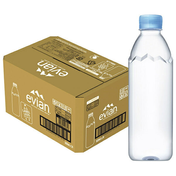 evian (Evian) Labelless 500ml PET bottles x 24 [shipped in Japan]