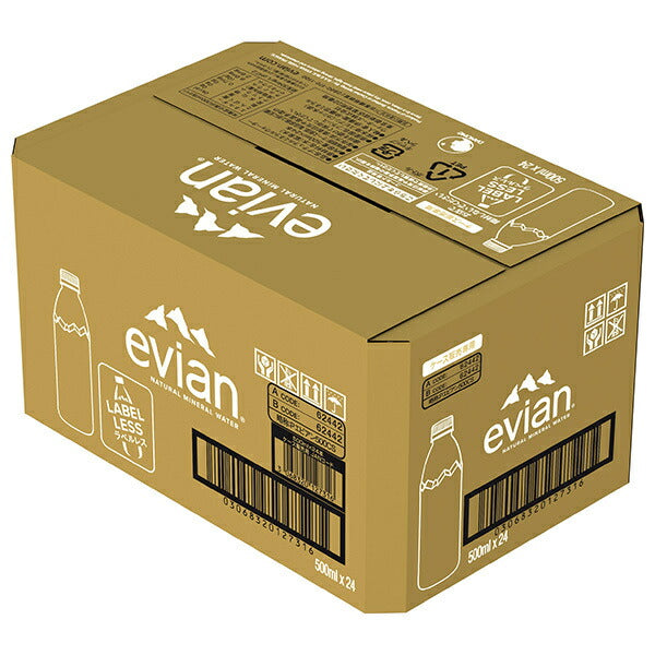 evian (Evian) Labelless 500ml PET bottles x 24 [shipped in Japan]
