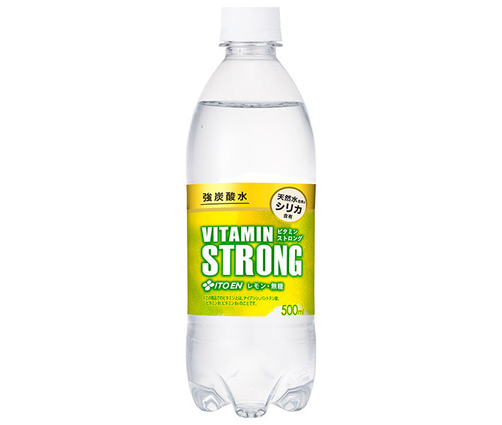 伊藤園 強炭酸水 VITAMIN STRONG(ビタミンストロング) 天然水由来のシリカ含有 500mlペットボトル×24本入