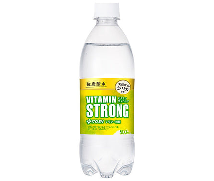 ITO EN Eau gazeuse forte VITAMIN STRONG Contient de la silice dérivée de l'eau naturelle Flacon plastique de 500 ml x 24 pièces