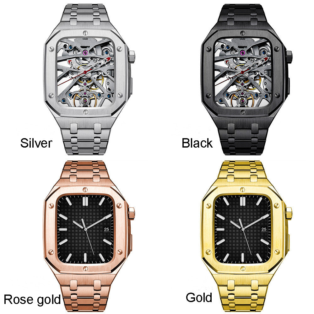 Premium Watch Strap & Protective Case – Modified Steel Strap Watch Accessory Kit