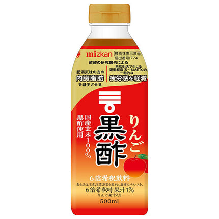Mitsukan Apple Black Vinegar [Food with Functional Claims] 500ml PET bottles x 6 bottles [Shipped in Japan]