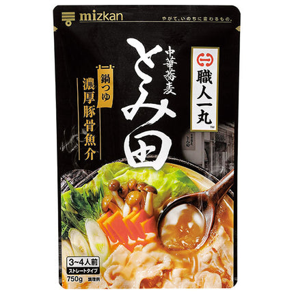 Mizkan Chinese Soba Supervised by Tomita Rich Pork Bone Seafood Hot Pot Soup 750g x 12 bags [Shipped in Japan]