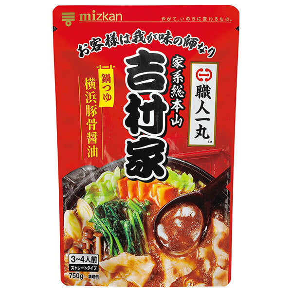 ミツカン 家系総本山 吉村家監修 横浜豚骨醤油鍋つゆ 750g×12袋入【日本出荷】