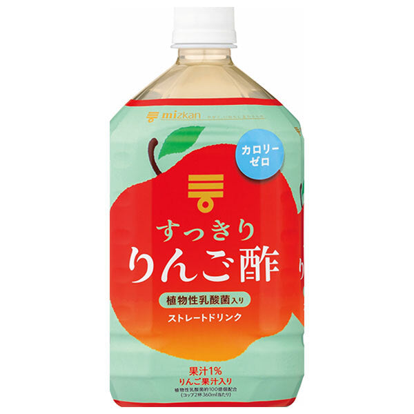 Vinaigre de cidre de pomme rafraîchissant Mitsukan pur, bouteille en plastique de 1 L x 6 bouteilles 