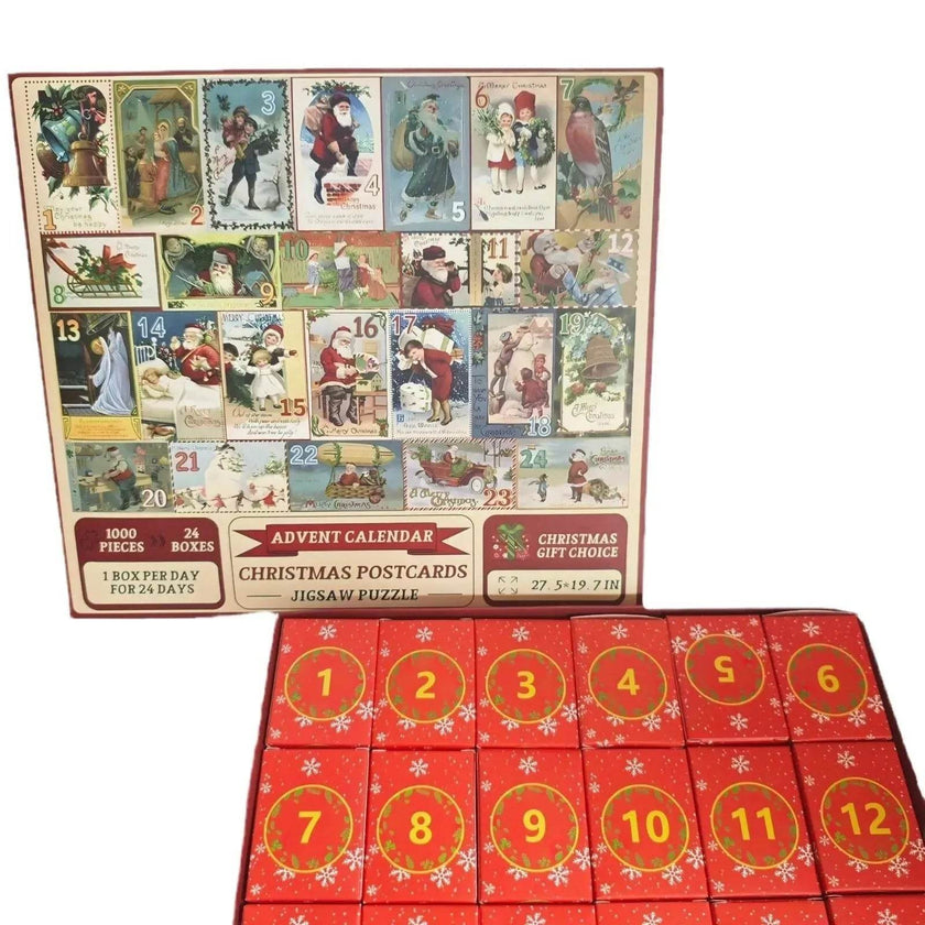 New 24 Boxes Unique Christmas Advent Calendar  2024 Jigsaw Puzzle