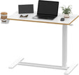 SANODESK Mobile Standing Desk with Hidden WheelsPneumatic Laptop Desk Rolling Computer Cart Movable Height Adjustable Small Sit Stand Desk for Home Office(31.5