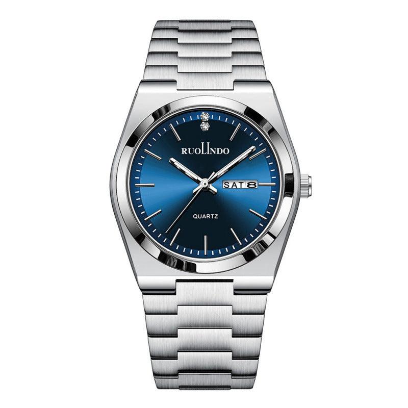 Men's Ultra-Thin Quartz Watch – Stainless Steel Band, Butterfly Clasp, 10 Colors