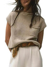 Women Knitted short Sleeve Pullover Tops for women