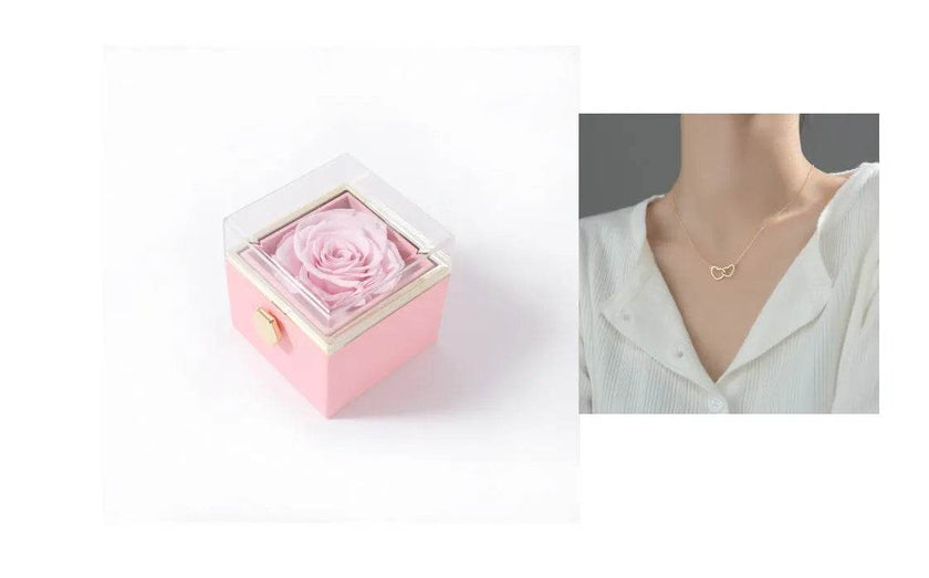 Fashion Acrylic Rotating  Valentine  Rose Jewelry gift  Box
