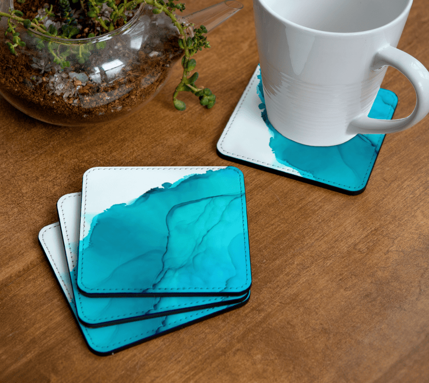 Coasters | Blue Ink Wave