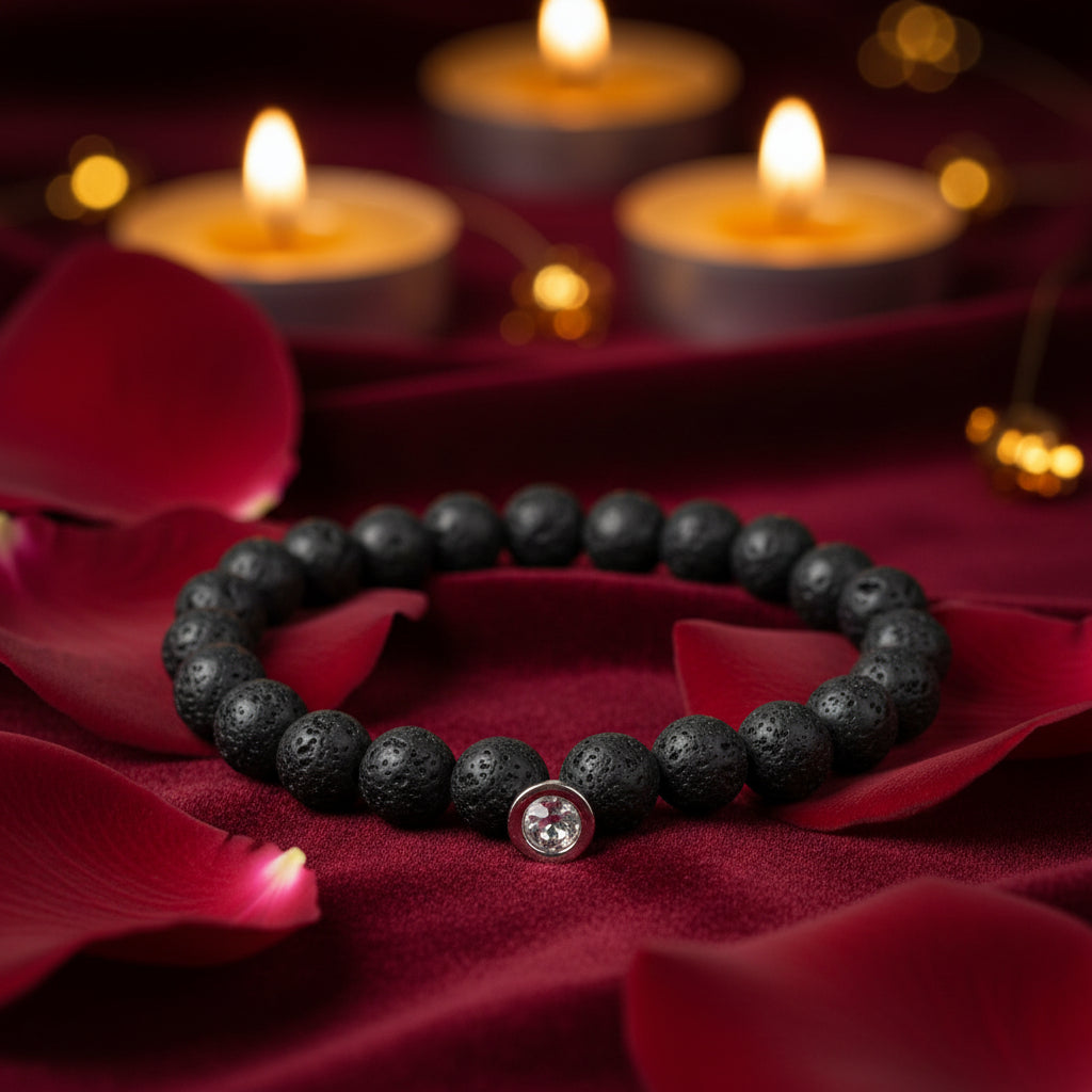 Lava Volcanic Stone Couple Magnetic Clasp Bracelet – 7 Stone Styles