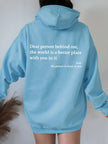 Women's Plush Letter Printed Kangaroo Pocket Hoodie | Cozy Pullover