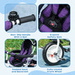 Qaba 4-in-1 Convertible Toddler Tricycle Stroller with Canopy Basket Safety Harness for Kids 12-60 Months Purple