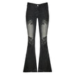 Printed Worn Baggy Jeans Pant Slimming Washed Women