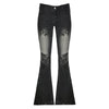 Printed Worn Baggy Jeans Pant Slimming Washed Women