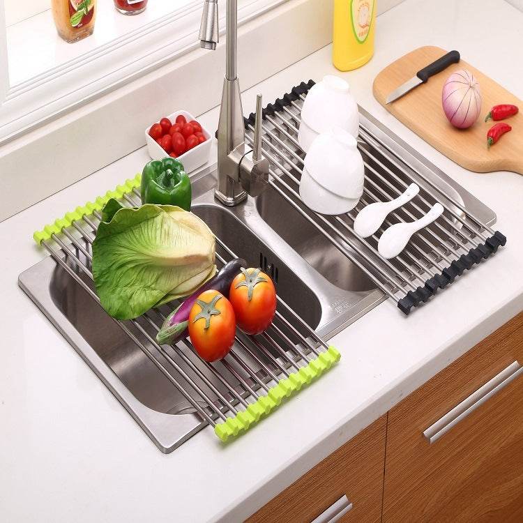 Folding Kitchen Drain Sink Rack Stainless Steel sink caddies